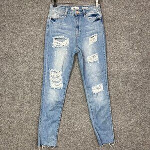 NEW‎ YMI Womens High Rise Ankle Dream Fit Jeans Distressed Size 7